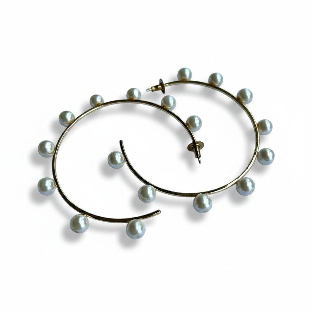 Pearl Halo Hoops